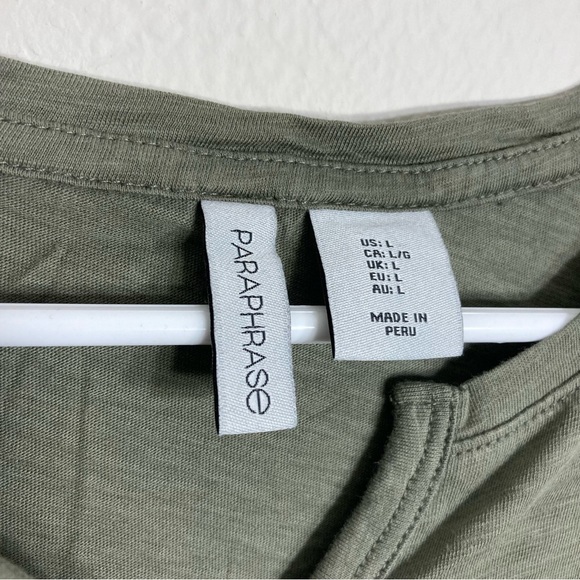 Paraphrase Basic Pima Cotton Tee - Olive Green - Large - Picture 2 of 5